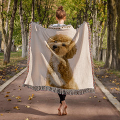 Snuggle Up With Your Favorite Puppy - Personalize Your Photo Woven Blanket (Portrait)