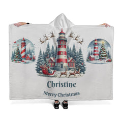 Cozy and Warm - personalize a Hooded Sherpa Fleece Blanket