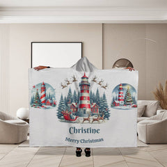 Cozy and Warm - personalize a Hooded Sherpa Fleece Blanket