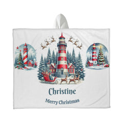 Cozy and Warm - personalize a Hooded Sherpa Fleece Blanket