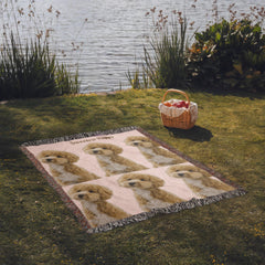 Snuggle Up With Your Favorite Puppy - Personalize Your Photo Woven Blanket (Portrait)