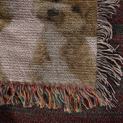 Snuggle Up With Your Favorite Puppy - Personalize Your Photo Woven Blanket (Portrait)