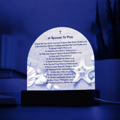 16 Reasons To Pray - Create a Sacred Space in Your Home - Domed, Lighted Plaque