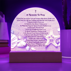 16 Reasons To Pray - Create a Sacred Space in Your Home - Domed, Lighted Plaque