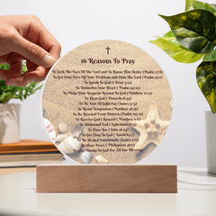 Create a Sacred Space in Your Home - 16 Reasons To Pray - Acrylic Lighted Circle Plaque