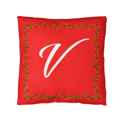'V' for More in LOVE Red Pillow