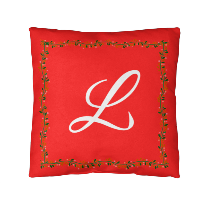 'L' for LOVE - Red Christmas Pillow