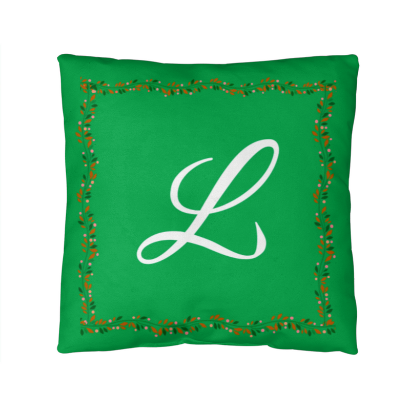 'L' for LOVE - Green Pillow