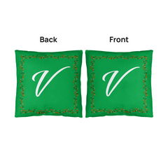'V' For More LO'V'E - Green Christmas Pillow
