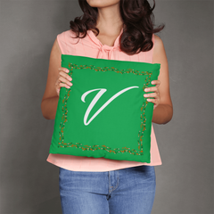 'V' For More LO'V'E - Green Christmas Pillow