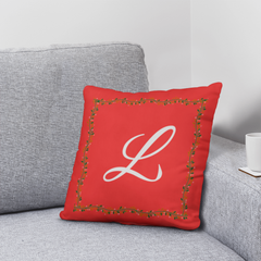 'L' for LOVE - Red Christmas Pillow