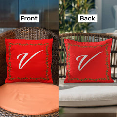 'V' for More in LOVE Red Pillow