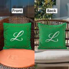 'L' for LOVE - Green Pillow