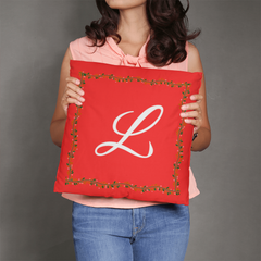 'L' for LOVE - Red Christmas Pillow