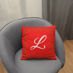 'L' for LOVE - Red Christmas Pillow