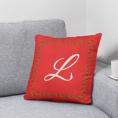 'L' for LOVE - Red Christmas Pillow