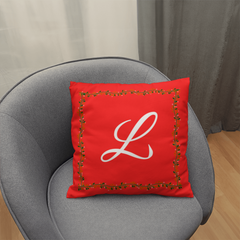'L' for LOVE - Red Christmas Pillow