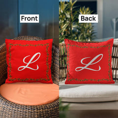 'L' for LOVE - Red Christmas Pillow