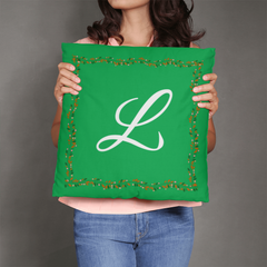 'L' for LOVE - Green Pillow