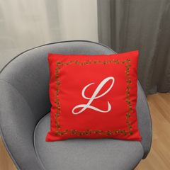 'L' for LOVE - Red Christmas Pillow
