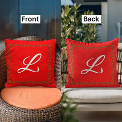 'L' for LOVE - Red Christmas Pillow