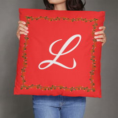 'L' for LOVE - Red Christmas Pillow