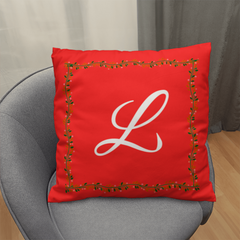 'L' for LOVE - Red Christmas Pillow