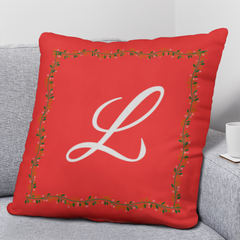 'L' for LOVE - Red Christmas Pillow