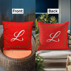 'L' for LOVE - Red Christmas Pillow