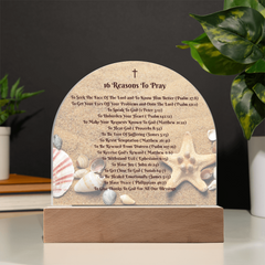 16 Reasons To Pray - Create a Sacred Space in Your Home - Domed, Lighted Plaque