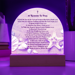 16 Reasons To Pray - Create a Sacred Space in Your Home - Domed, Lighted Plaque