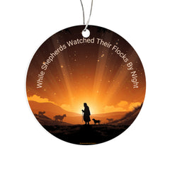 While Shepherds Watched Their Flocks By Night - Christmas Ornament