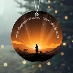 While Shepherds Watched Their Flocks By Night - Christmas Ornament