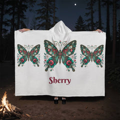 Cozy and Warm - personalize a Hooded Sherpa Fleece Blanket
