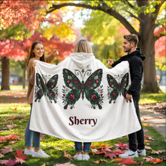 Cozy and Warm - personalize a Hooded Sherpa Fleece Blanket