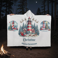 Cozy and Warm - personalize a Hooded Sherpa Fleece Blanket