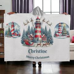 Cozy and Warm - personalize a Hooded Sherpa Fleece Blanket