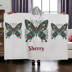 Cozy and Warm - personalize a Hooded Sherpa Fleece Blanket