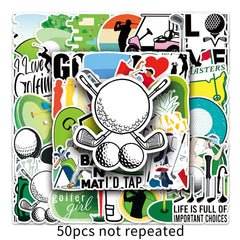 50 PCS Waterproof Golf Graffiti Stickers for DIY